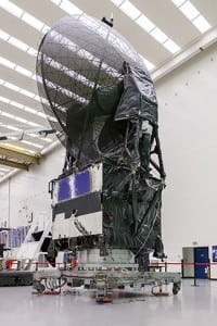 TDRS L, shown here at the Boeing satellite facility, is scheduled for launch next year. Image Credit: Boeing 