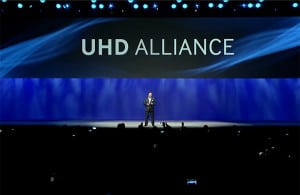 Samsung's Executive Vice President for North America, Joe Stinziano, introduces UHD Alliance at CES 2015