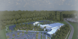 Rendering of OneWeb Exploration Park, Florida manufacturing facility to begin production in 2018