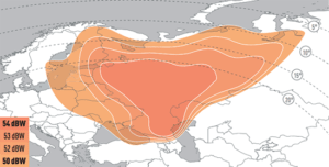 Ku-band Russia coverage for Eutelsat 36C satellite