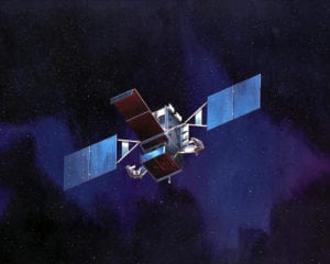 Rendering of the SBIRS GEO spacecraft, part of the US' infrared space surveillance system.