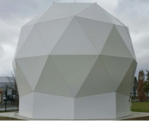 Comtech geodesic radome.