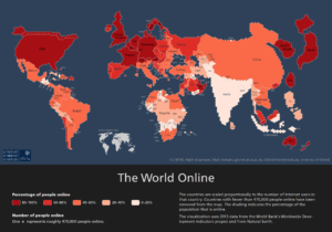 Visualization of data on internet usage in 2013 by Oxford Internet Institute