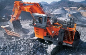 A Hitachi EX2600-6 mining excavator and shovel, which comes equipped with Hitachi's Global eService. Photo: Hitachi Construction Machinery.