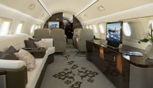 Interior of the Lineage 1000 ultra large executive jet. Photo: Embraer.