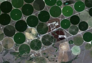 Circular fields in Morrow County, Oregon. Photo: Planet.