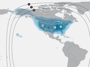 SES 1's North American Ku-band footprint. Photo: SES.