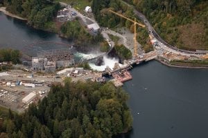 Aerial picture of a hydroelectric in Canada. Photo: ViaLite/Shutterstock.