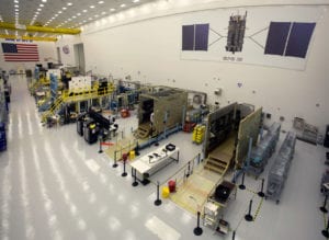 Lockheed Martin's GPS 3 clean room at its manufacturing facility near Denver, Colorado. Photo: Lockheed Martin.