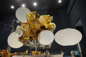 Alcomsat 1 before integration with the Long March 3B rocket. Photo: ASAL.