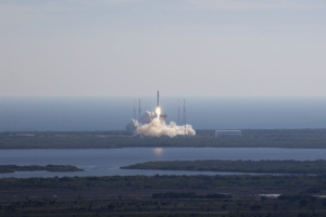 SpaceX’s Falcon 9 rocket and Dragon spacecraft lift off from Launch Complex-40 at Cape Canaveral Air Force Station, Fla., at 10:43 a.m. EST, Wednesday, Dec. 8, 2010. NASA/Alan Ault