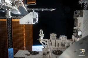 Astronauts reinstalled NanoRack's External Platform (as seen in the top left) on the outside of the ISS. Photo: NanoRacks.