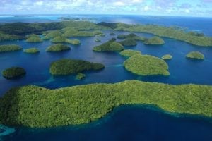 A scattering of islands in the Palau archipelago. Photo: Wikimedia.