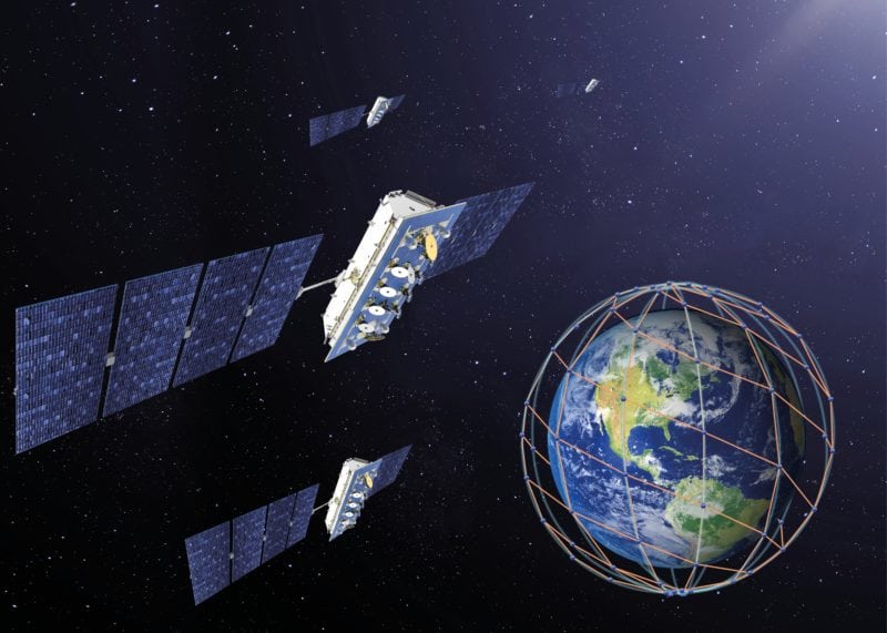 Rendition of the LeoSat constellation in orbit. Photo: Thales Alenia Space.