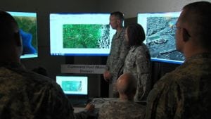 U.S. Army geospatial engineers prepare maps for a humanitarian mission in Liberia, where the Army is assisting in Ebola outbreak relief efforts.Photo: U.S. Army.