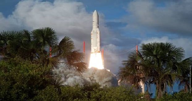 The lift-off of RasComStar's RQ1R satellite in 2010