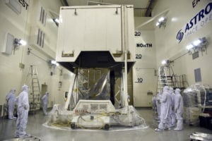 NASA's ICESAT-2 spacecraft arrives at the Astrotech Space Operations facility at Vandenberg Air Force Base in California. Photo: U.S. Air Force/Vanessa Valentine (PRNewsfoto/NASA)