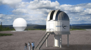 Artist rendition of a BridgeSat optical satellite ground station. Credit: BridgeSat