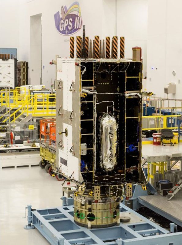 Lockheed Martin’s fourth GPS III satellite, GPS III SV04. Photo: Harris