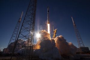 SpaceX's Falcon 9 rocket carrying Lockheed Martin's GPS III satellite for the U.S. Air Force. Photo: SpaceX