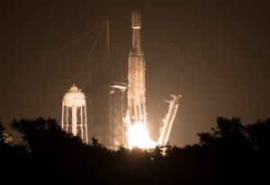 A SpaceX Falcon Heavy rocket lifting off from NASA's Kennedy Space Center in Florida on June 25. Photo: NASA/Joel Kowsky