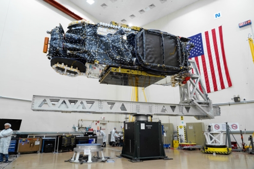 Intelsat 39 undergoes testing in Maxar’s Palo Alto, California manufacturing facility. Photo: Maxar