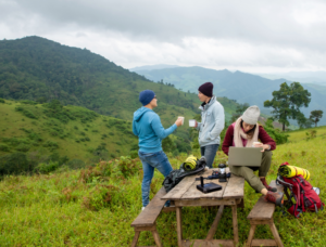 Iridium GO! exec device in use in a remote location. Photo: Iridium