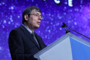 Chris Scolese, director of the NRO, speaks at Space Symposium on Tuesday. Photo: Space Foundation