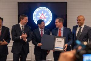 The Astranis team with Philippine Philippine President Ferdinand Marcos Jr. Photo: Astranis