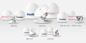 Intellian's suite of parabolic antennas for Eutelsat OneWeb. Photo: Intellian