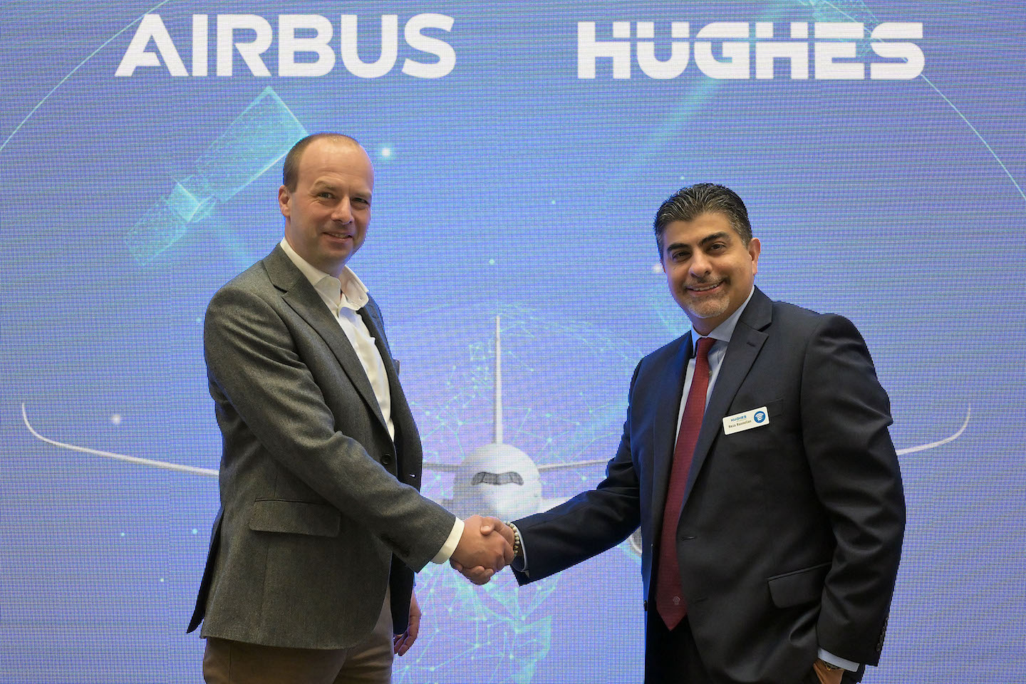 Hughes signs an MoU to join the Airbus HBCplus program. Photo: Hughes 