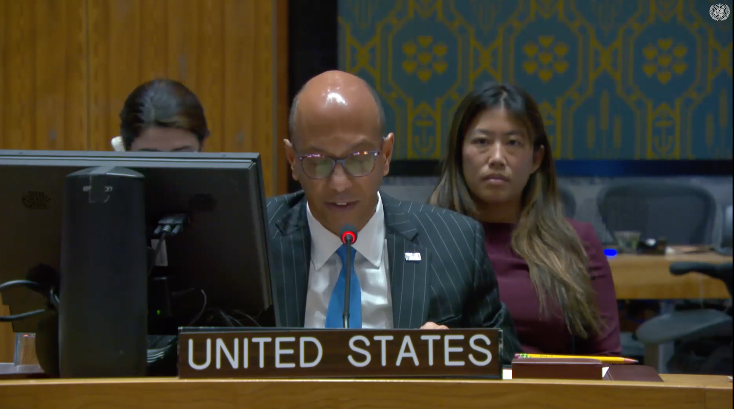 U.S. Deputy Ambassador Robert Wood spoke during a meeting of the United Nations Security Council on May 20. Screenshot via United Nations 