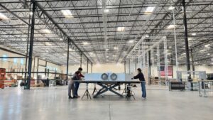 K2 Space engineers prepare a high-power satellite for testing at the company's recently opened Torrance manufacturing facility, where the team will scale production following its $110M Series B raise. Photo: K2 Space